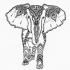 Nice uncolored indian-patterned elephant tattoo design