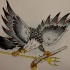Old school american navy eagle with crossed gun and trident by Fifciaa