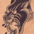 Old school panther eating naked baby tattoo design