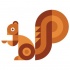 Orange geometric-style squirrel tattoo design