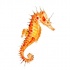 Orange watercolor seahorse tattoo design