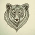 Original bear head tattoo design