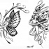 Original black-and-white fairy with decorations tattoo designs