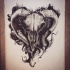 Original black-and-white ram skull with tentales tattoo design