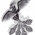 Original black-ink phoenix covered with fire tattoo design