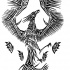 Original black-ink stylized phoenix tattoo design