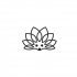 Original black-line hedgehog logo with petal spines tattoo design