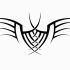 Original black-line tribal bat tattoo design