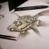 Original mechanical water animal tattoo design