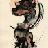 Original watercolor doberman dog tattoo design