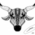 Ornamented bull head tattoo design by Stevangois