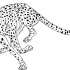 Outline blind-eyed running cheetah tattoo design