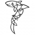 Outline celtic shark tattoo design