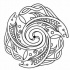 Outline celtic water animal emblem tattoo design