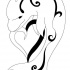 Outline dolphin with thick line tribal print tattoo design