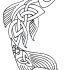 Outline fish with celtic ornament tattoo design