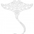Outline maori stingray water animal tattoo design