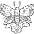 Outline moth with eye print and single rose flower tattoo design