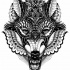 Outstanding patterned gnarling wolf head tattoo design