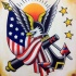 Patriotic eagle with american flag and anchor tattoo design
