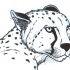 Pencil work cheetah portrait looking forward tattoo design