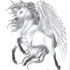 Pencilwork winged unicorn tattoo design by Peirce