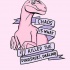 Pink dinosaur and purple banner tattoo design
