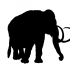 Plain 2D black-ink mammoth figure tattoo design