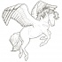 Design de tatuagem pegasus simples contorno bonito por Requay