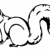 Plain black-contoured squirrel tattoo design