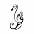 Plain black-ink tribal seahorse tattoo design
