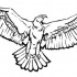 Plain black-line eagle tatoo design by Commander Sanders