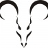 Plain black-line ram head silhouette tattoo design