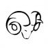 Plain black-line ram head tattoo design