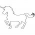 Plain black-line unicorn silhouette tattoo design