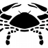 Plain black crab tattoo design