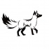 Plain black tribal walking fox tattoo design