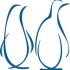 Plain blue-ink penguin couple tattoo design