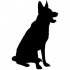 Plain full-black sitting german shepherd tattoo design