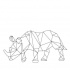 Plain geometric rhino tattoo design