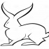 Plain outline hare silhouette tattoo design
