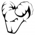 Plain outline ram head contour tattoo design