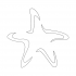 Plain thick clear line starfish silhouette tattoo design