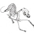 Playing dog skeleton tattoo design