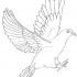Pleased black-line flying dove tattoo design