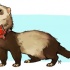 Pleased brown rodent with red tie-bow tattoo design