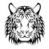 Pleased tribal tiger face tattoo design