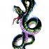 Poisonous violet-belly snake tattoo design