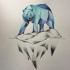 Polar bear on dotwork glacier tattoo design