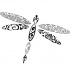 Polynesian-patterned dragonfly tattoo design